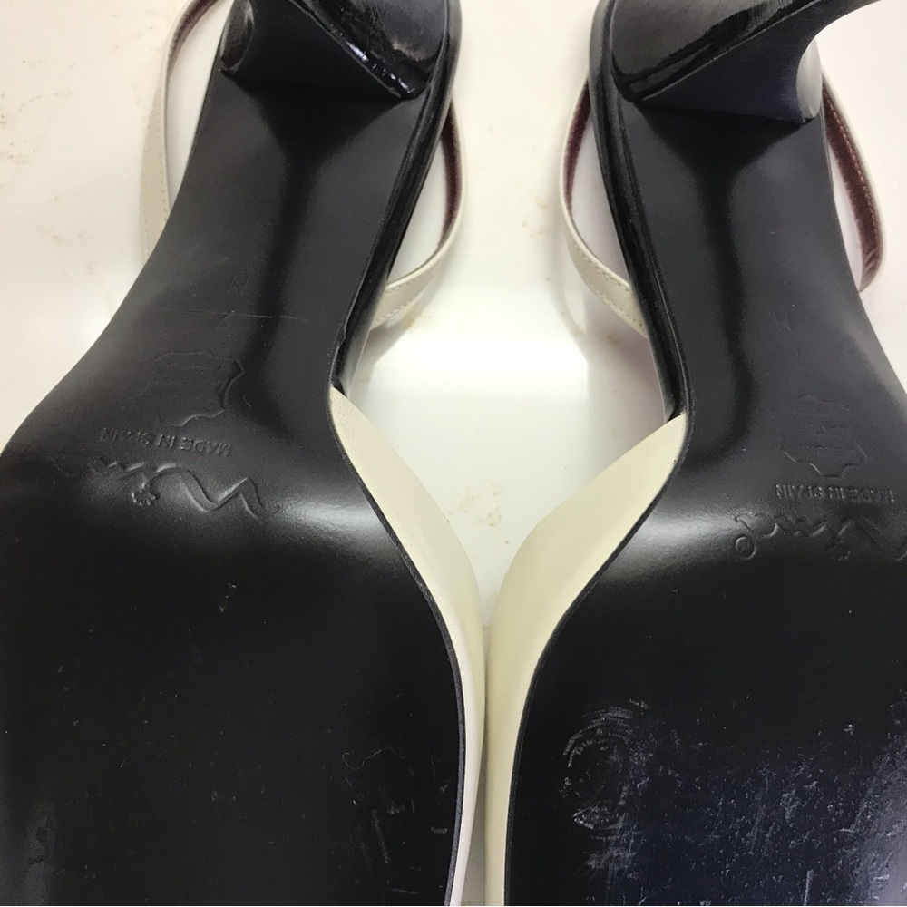 Nina Black and White Sling back Heels. - Picture 7 of 7